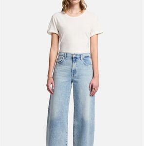 Women's Bonnie Curvlinear Barrel leg Light Blue Wide-Leg Jeans